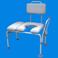 Padded Transfer Bench w Commode Opening Metal Mobility